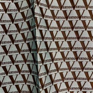 Vertigo Paris Dress Pants Monogram V Women Blue/Brown Size 6